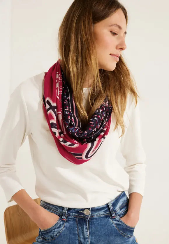 572201- Patchwork Print Loop Scarf - Cecil