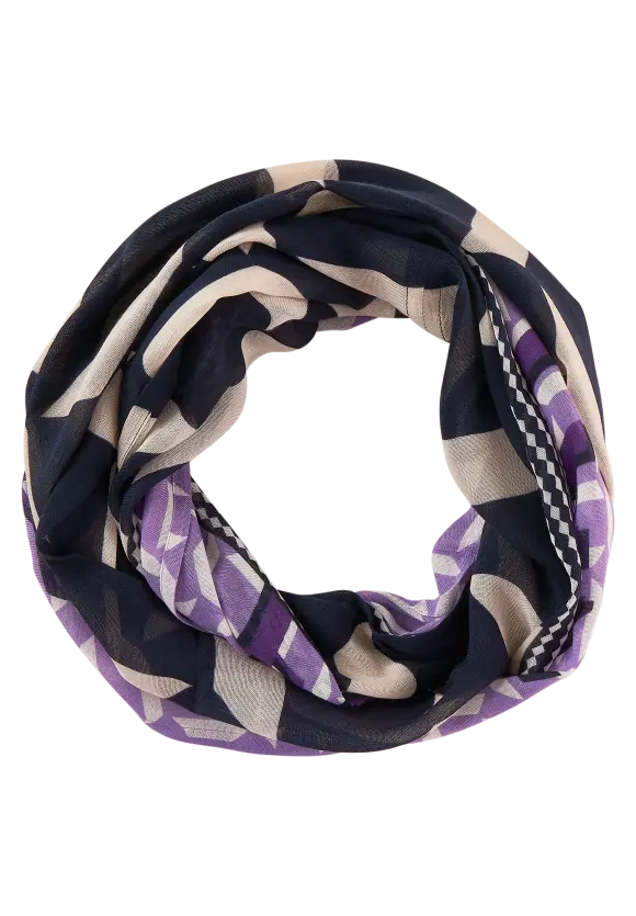 572209- Purple Print Loop Scarf- Street One