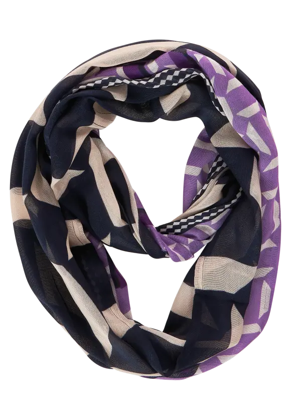 572209- Purple Print Loop Scarf- Street One