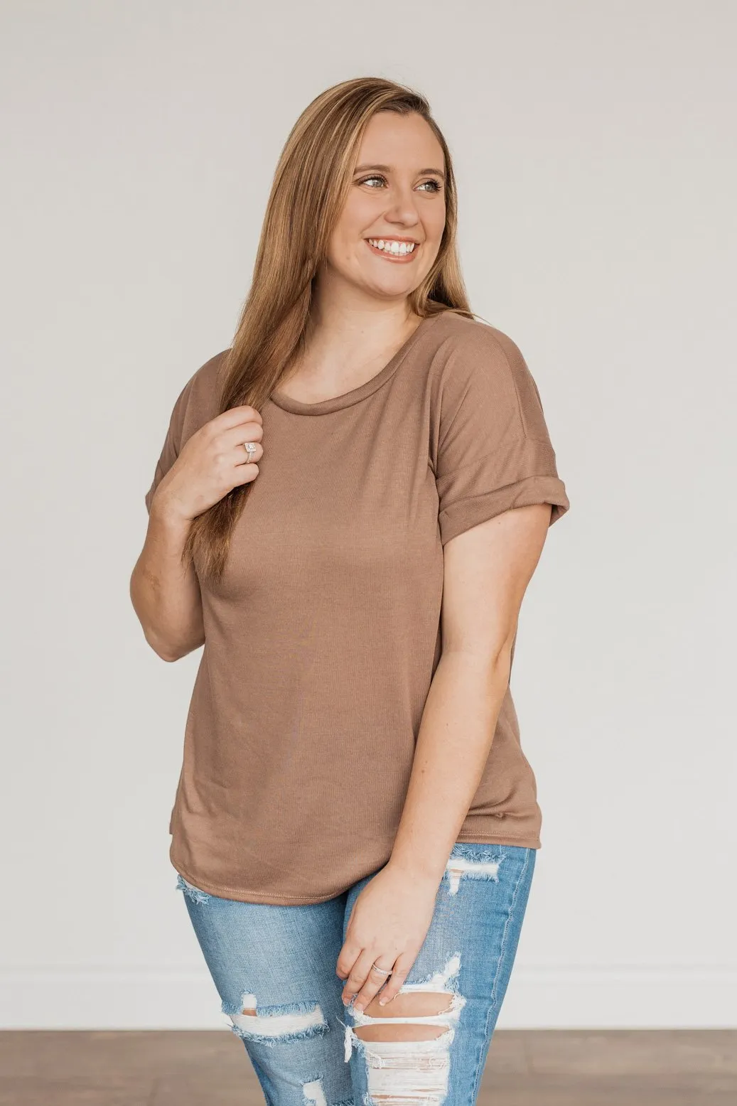 Above And Beyond Short Sleeve Shirt- Taupe