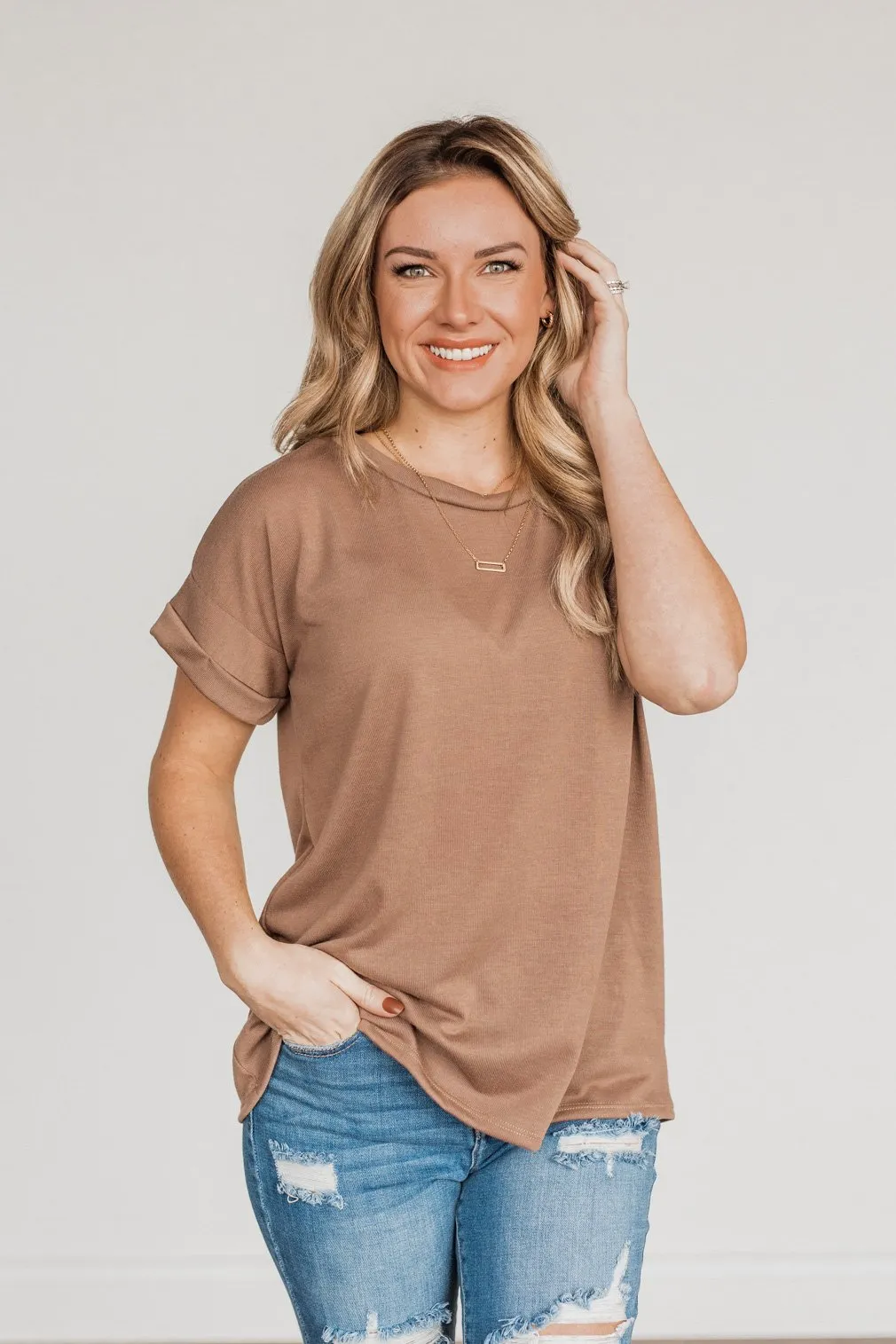 Above And Beyond Short Sleeve Shirt- Taupe