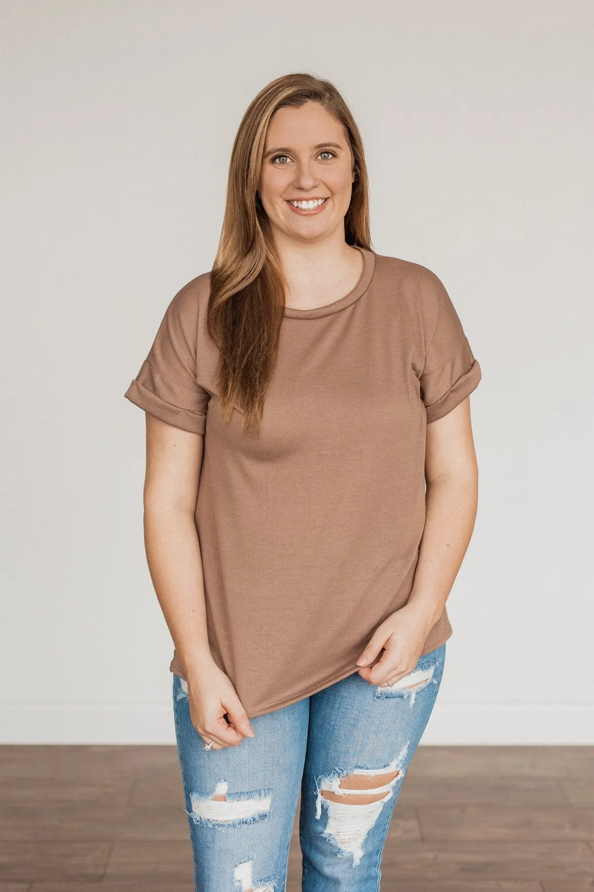 Above And Beyond Short Sleeve Shirt- Taupe