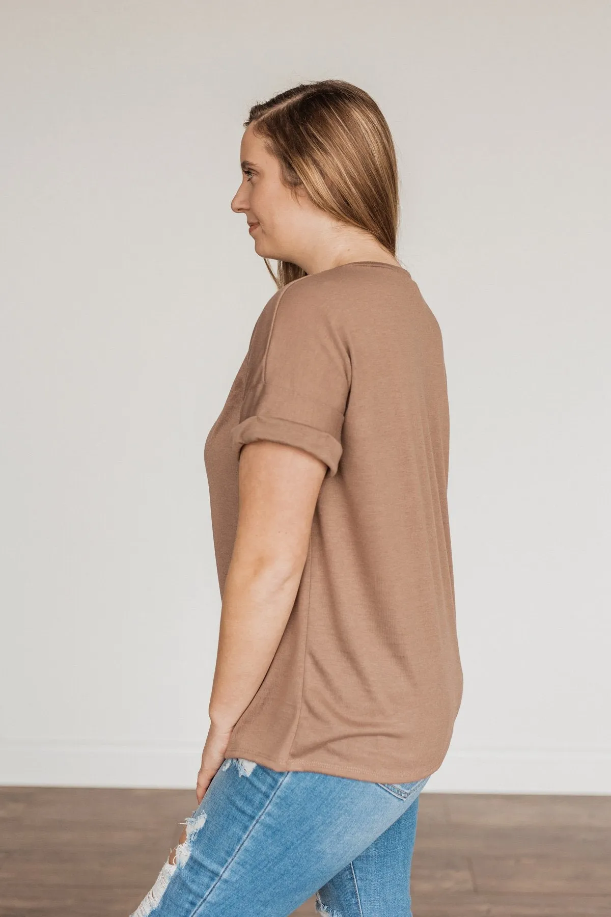 Above And Beyond Short Sleeve Shirt- Taupe