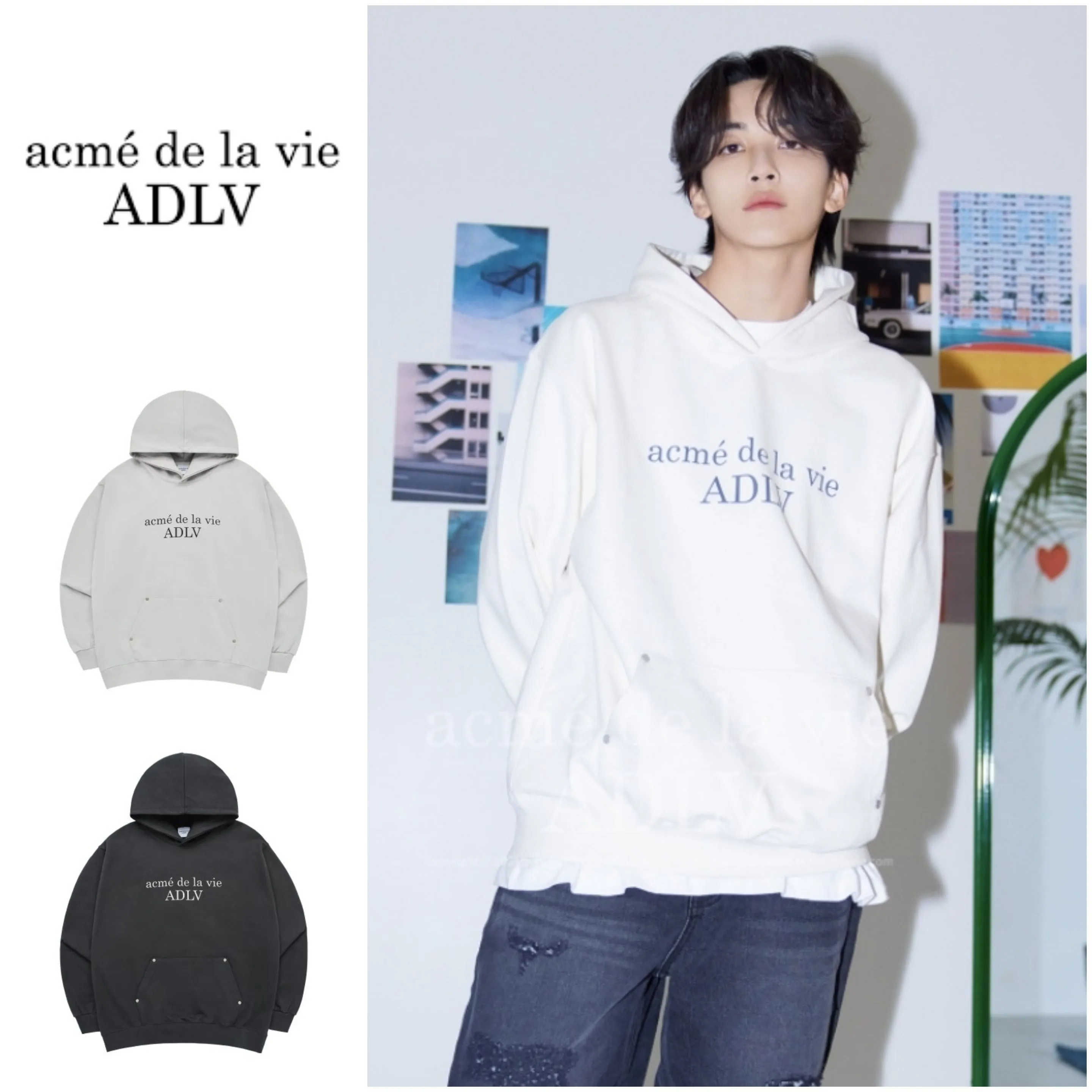 acme de la vie  |Unisex Street Style Cotton Logo Hoodies