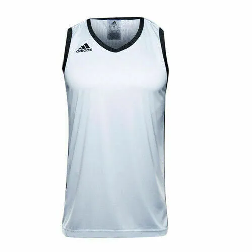 Adidas Essential Kit 3.0 White Polyester Sleeveless Vest Jersey - Mens