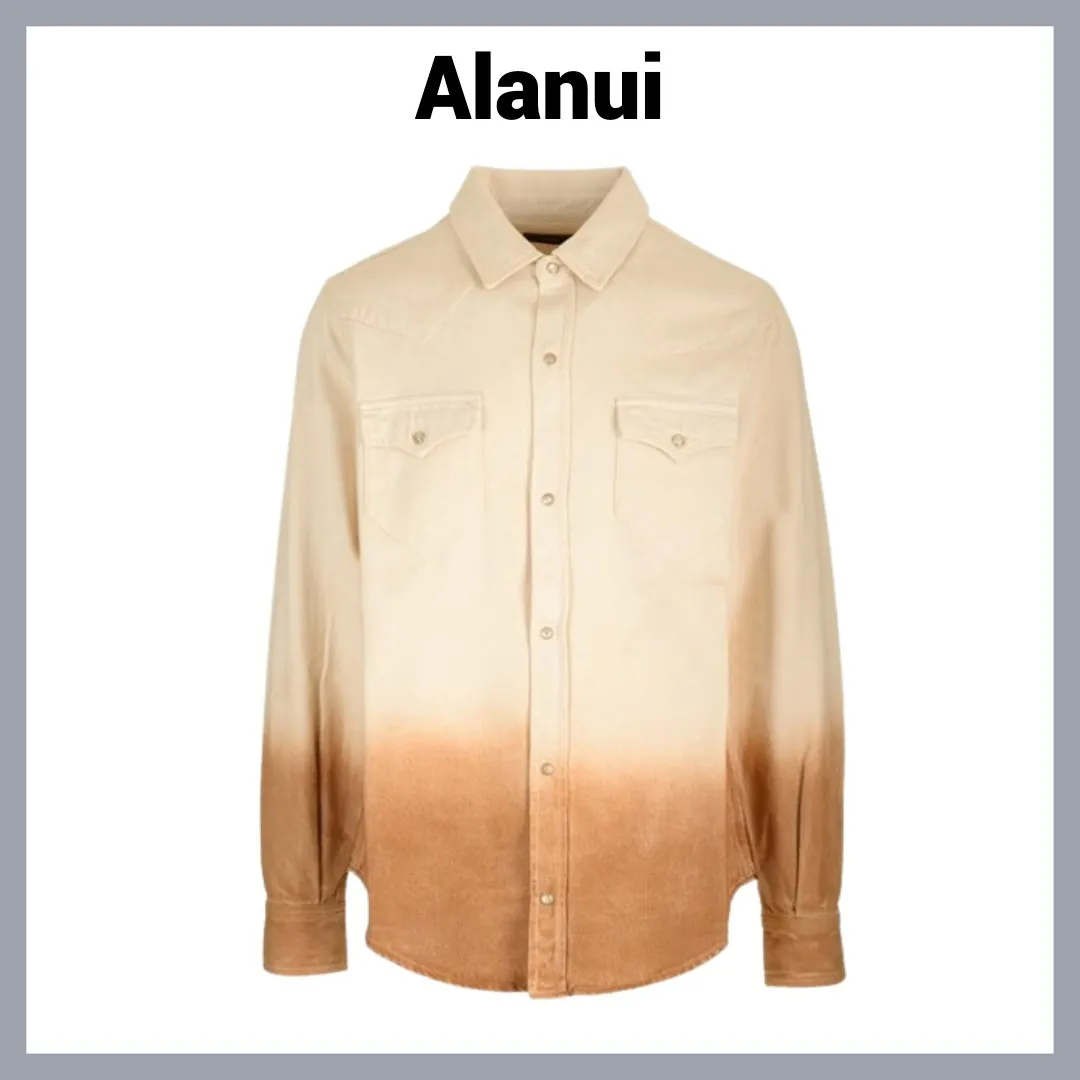 ALANUI  |Button-down Blended Fabrics Street Style Long Sleeves Plain