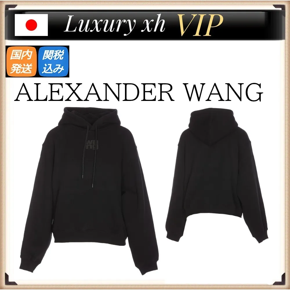 Alexander Wang  |Blended Fabrics Street Style Long Sleeves Plain Cotton Logo