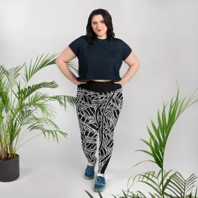 All-Over Print Plus Size Leggings Driftwood Story