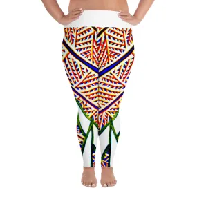 All-Over Print Plus Size Leggings Plant Kaleidoscope