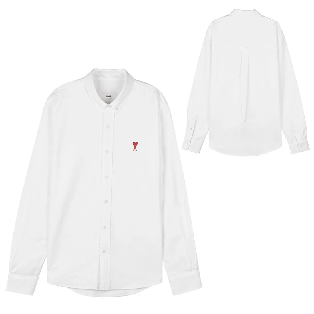 AMI PARIS  |Button-down Unisex Street Style Long Sleeves Cotton Logo