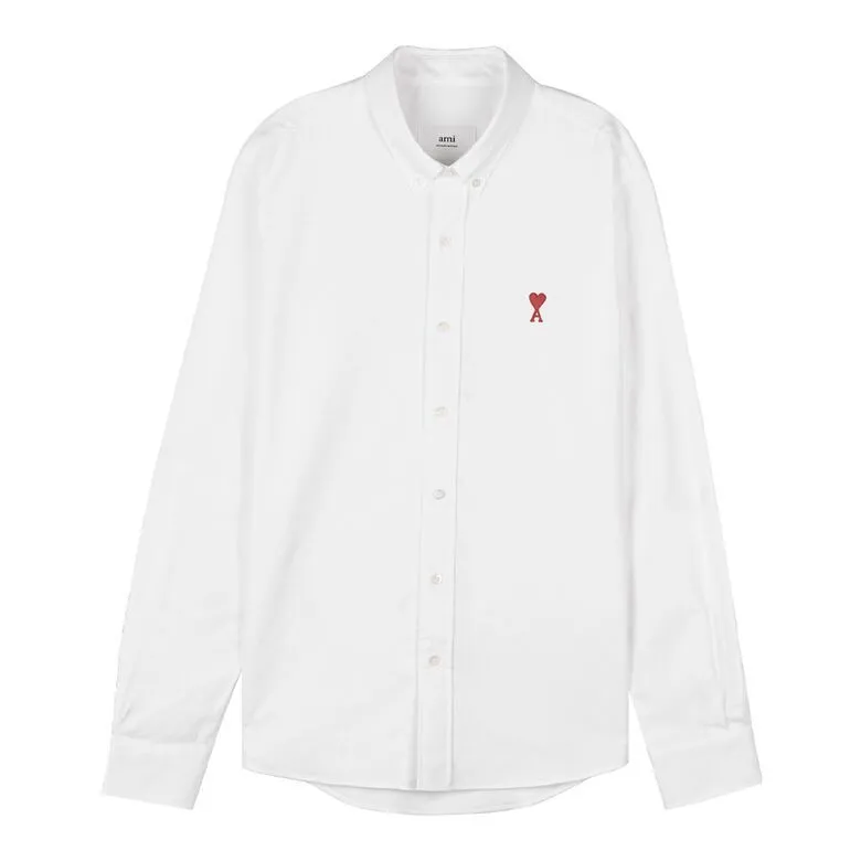 AMI PARIS  |Button-down Unisex Street Style Long Sleeves Cotton Logo