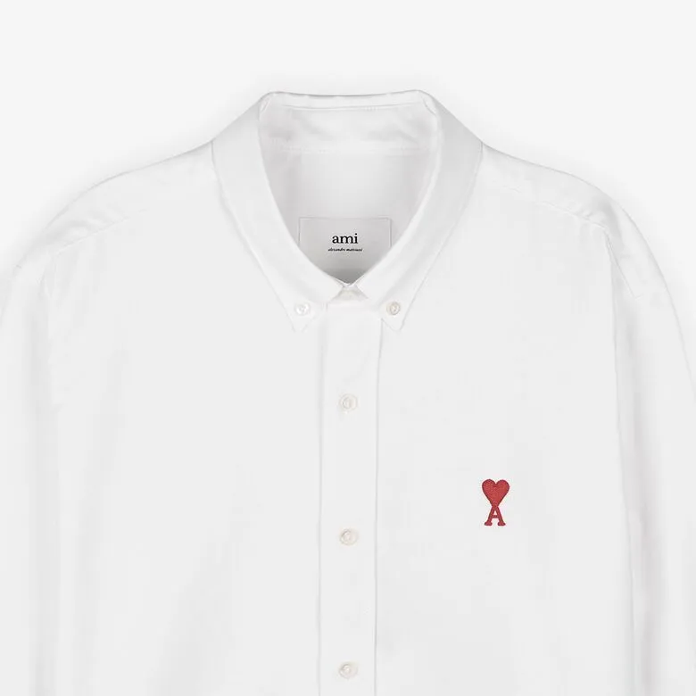 AMI PARIS  |Button-down Unisex Street Style Long Sleeves Cotton Logo