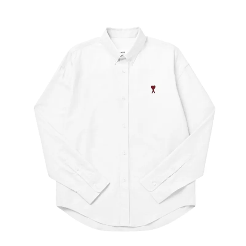 AMI PARIS  |Button-down Unisex Street Style Long Sleeves Plain Cotton