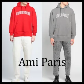 AMI PARIS  |Unisex Street Style Long Sleeves Plain Cotton Logo Designers