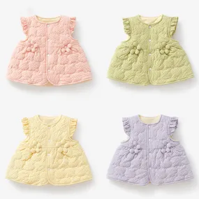 Baby Kid Girls Solid Color Flower Vests Waistcoats Wholesale 231130247