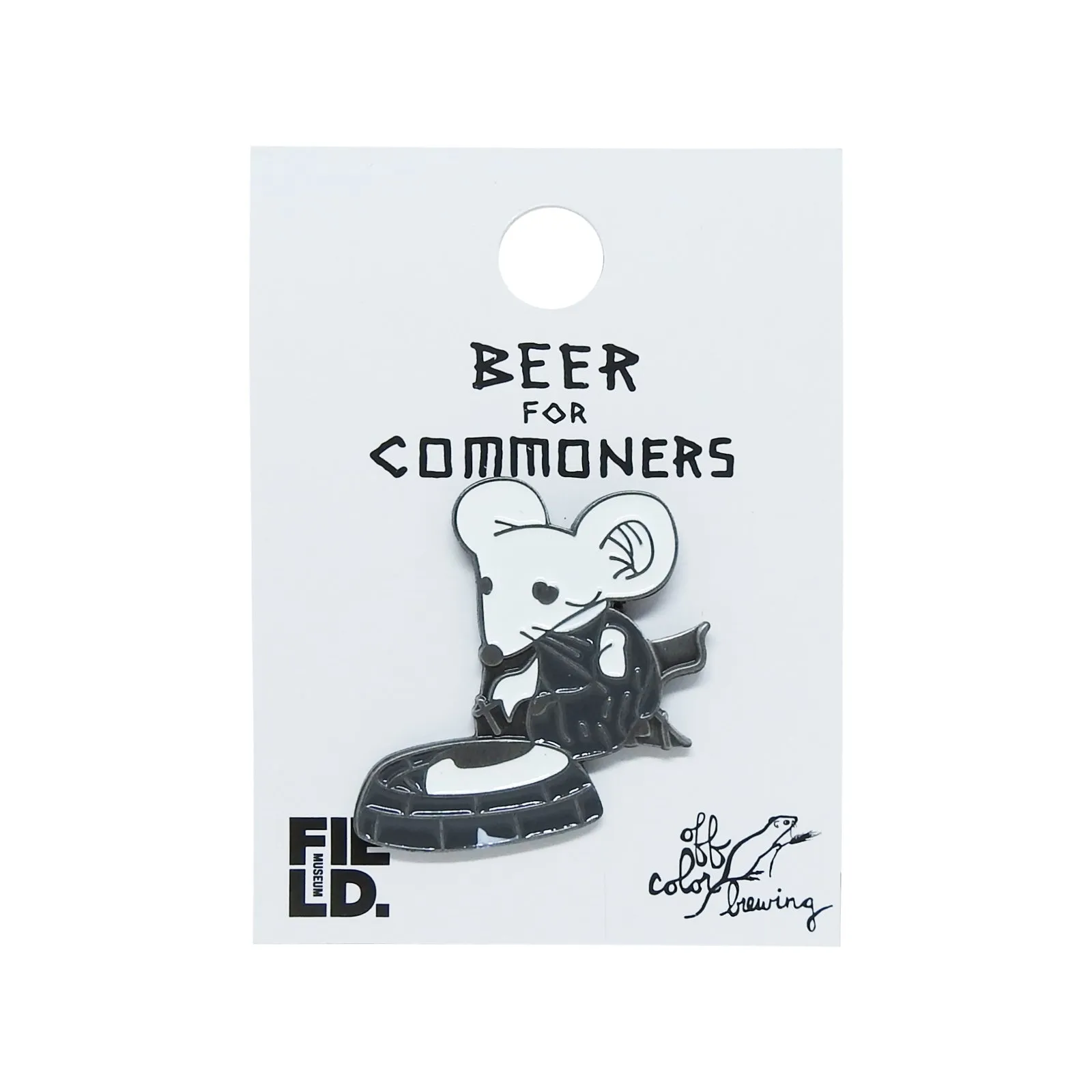 Beer for Commoners Cozy Fireside Mouse Lapel Pin