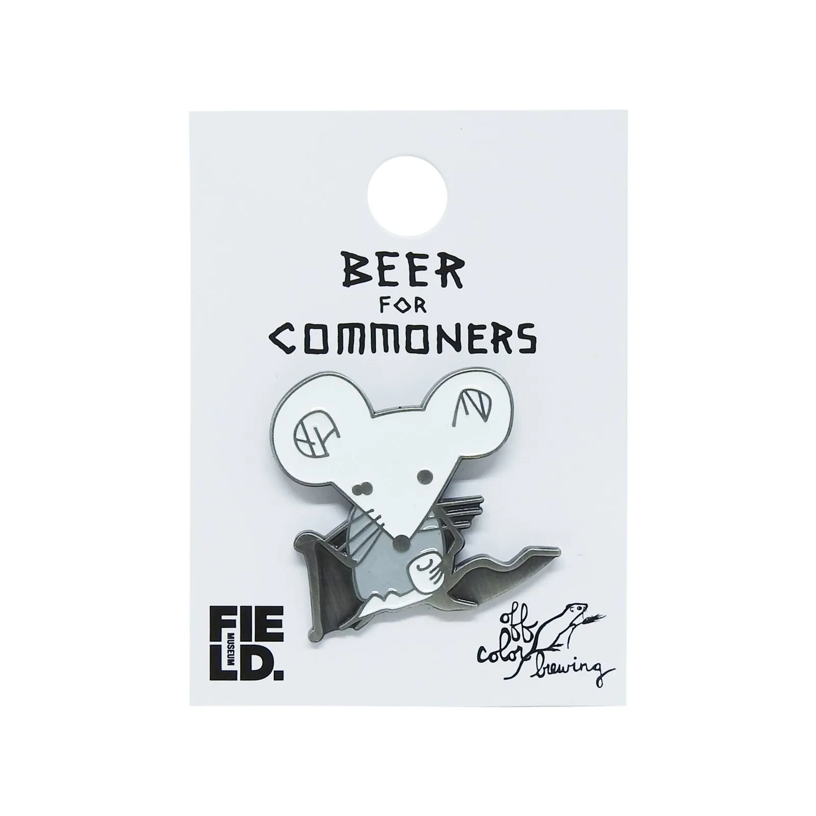 Beer for Commoners Mouse with Walking Stick Lapel Pin