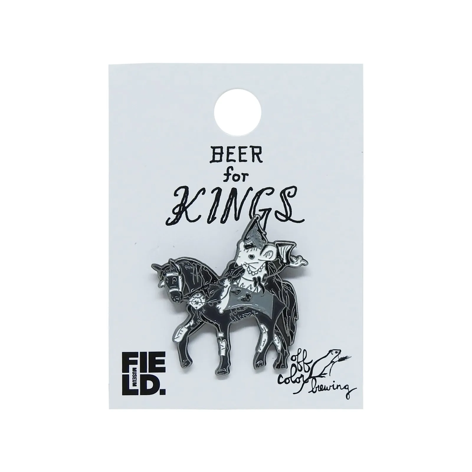 Beer for Kings Mouse on Horse Lapel Pin