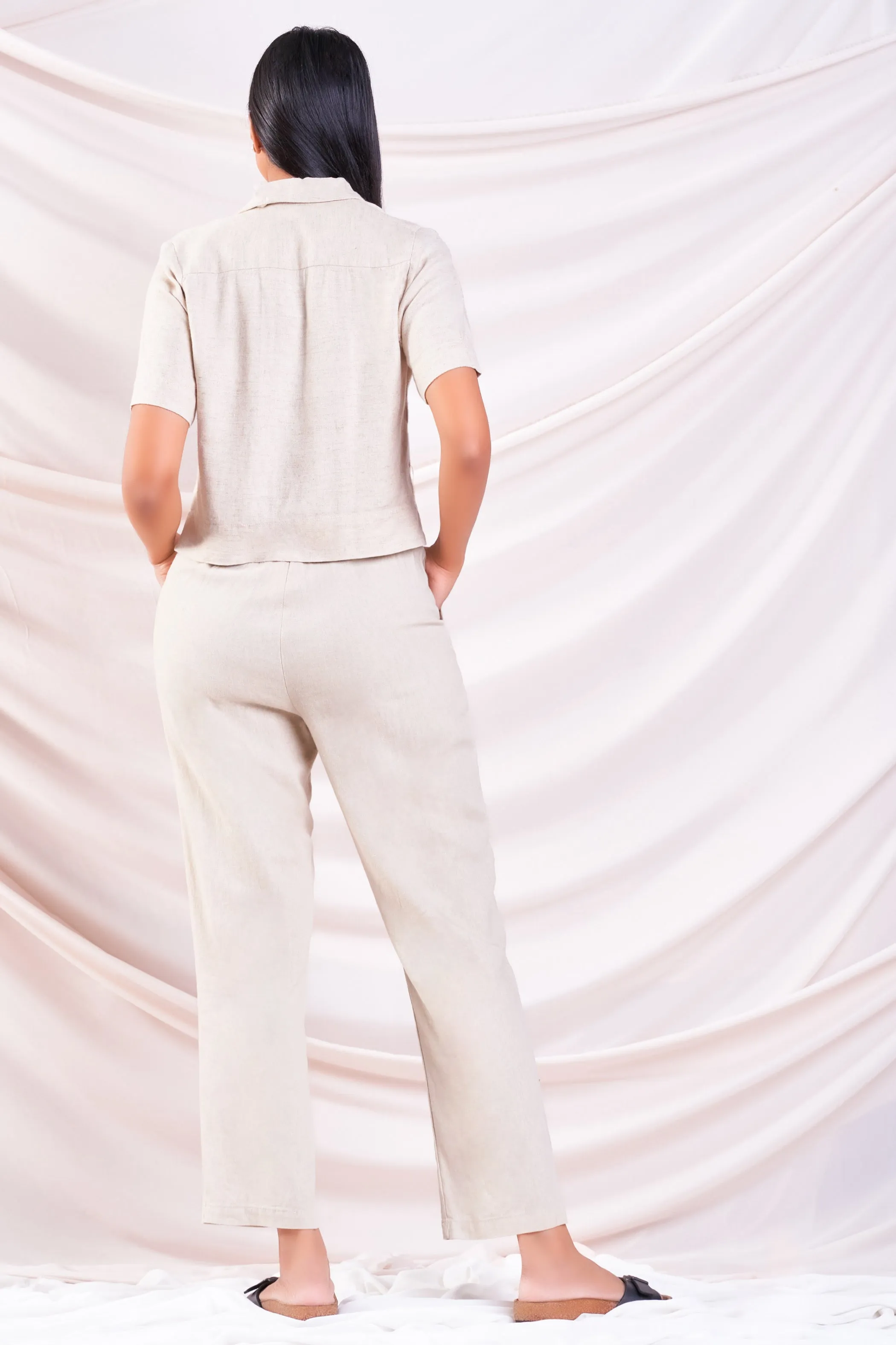 Beige Linen Pant