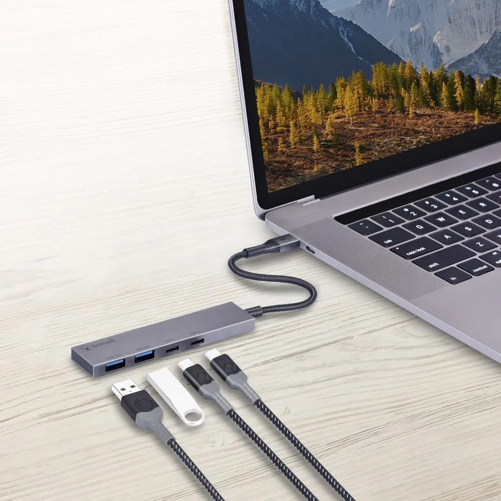 Bonelk Long-Life USB-C 4-in-1 Multiport Slim Hub