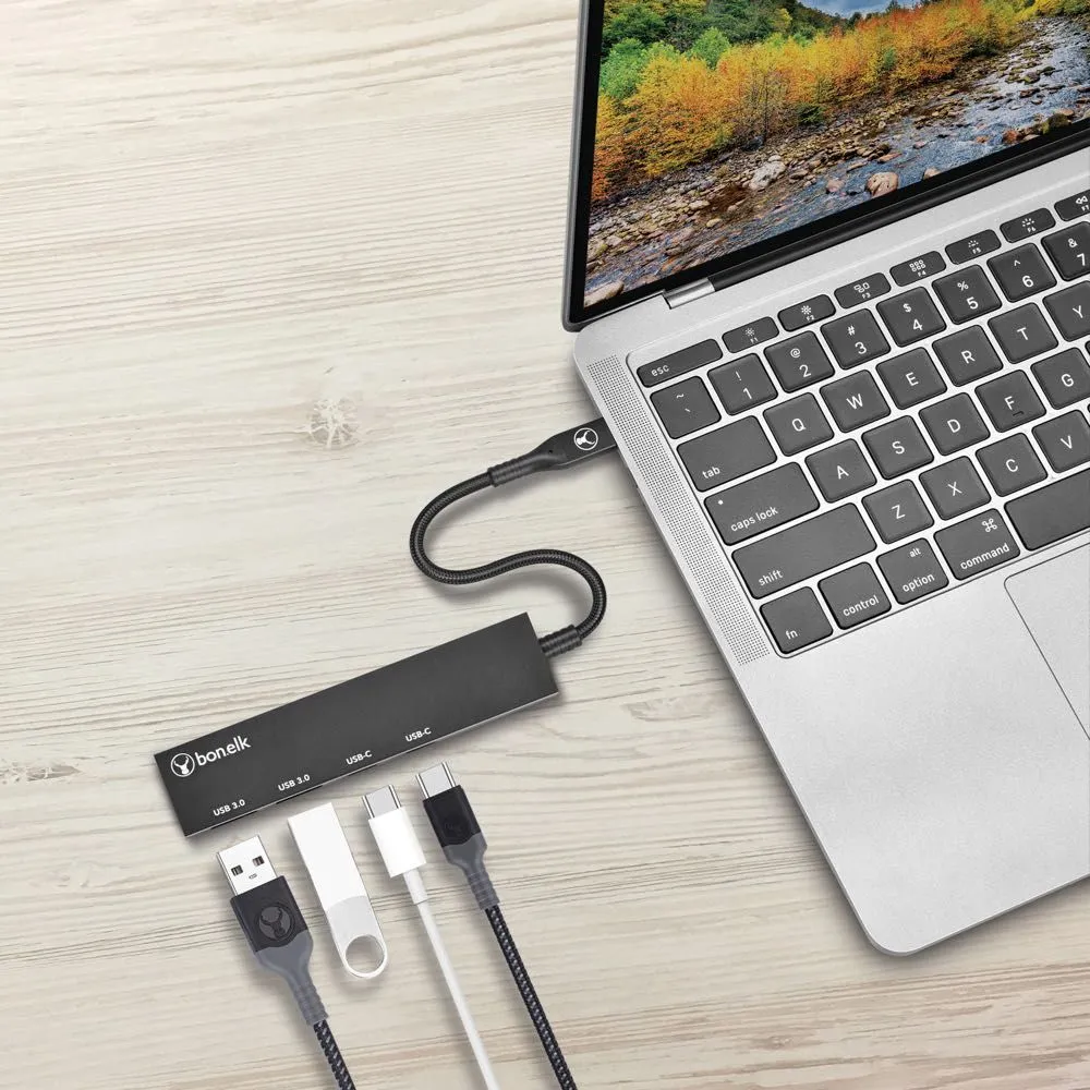 Bonelk Long-Life USB-C 4-in-1 Multiport Slim Hub