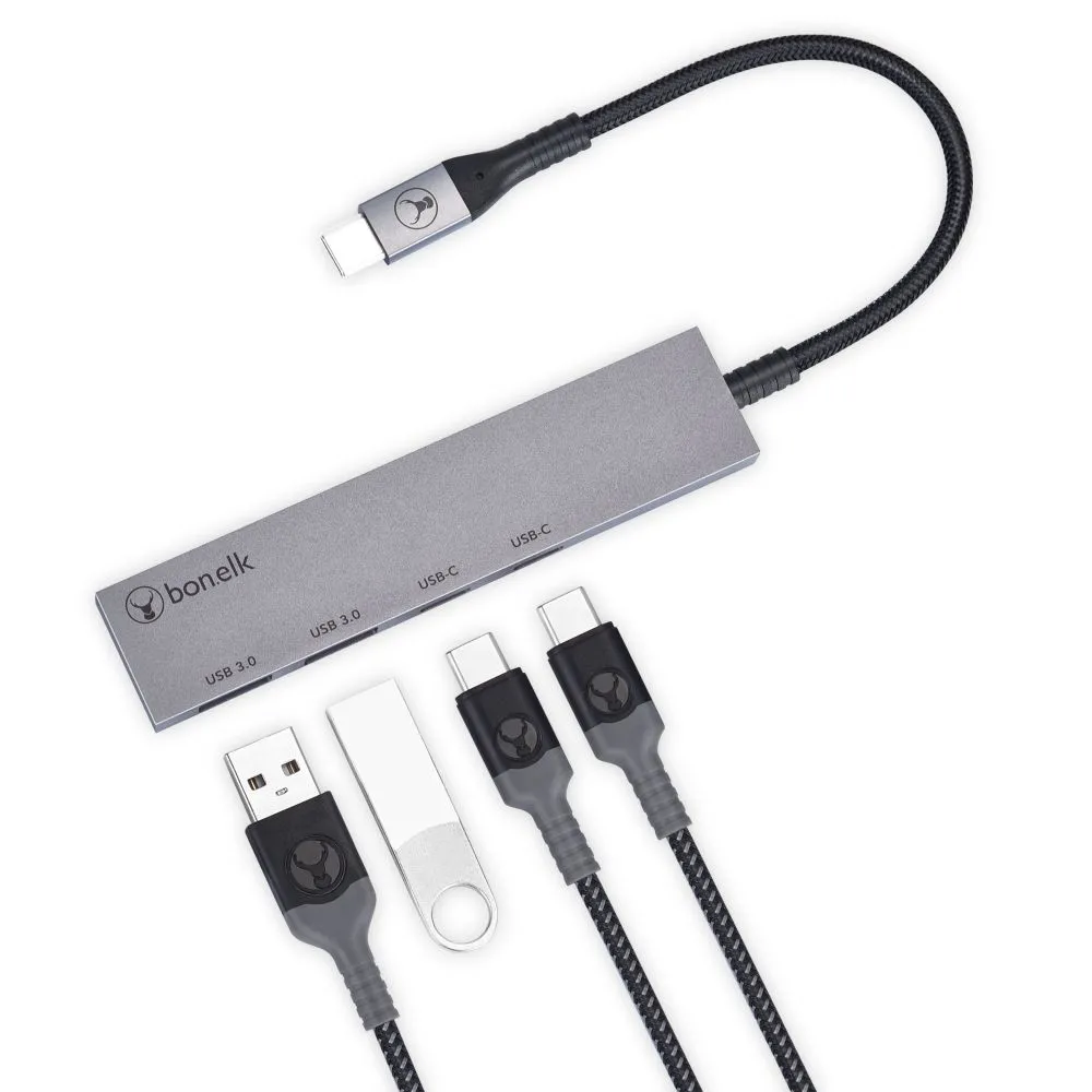 Bonelk Long-Life USB-C 4-in-1 Multiport Slim Hub