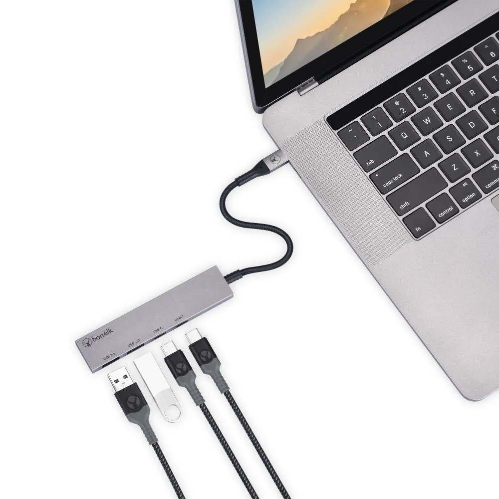 Bonelk Long-Life USB-C 4-in-1 Multiport Slim Hub