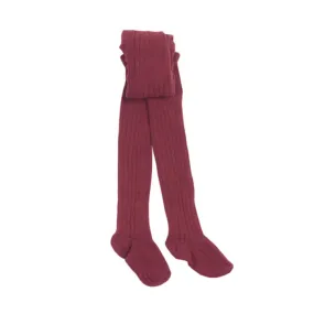 Bonton Baby Tights Maroon Red