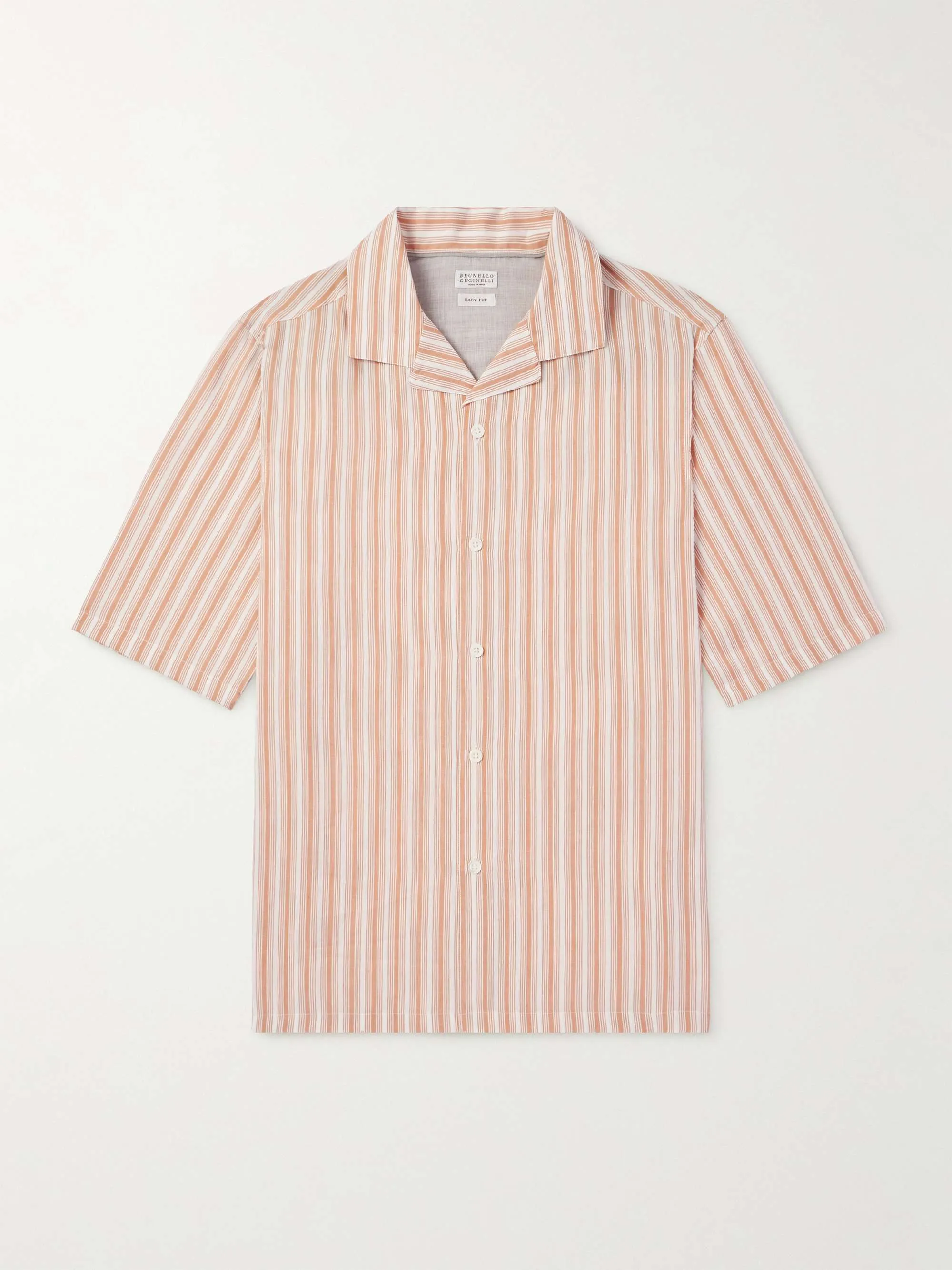 BRUNELLO CUCINELLI  |Button-down Stripes Linen Street Style Short Sleeves Bridal