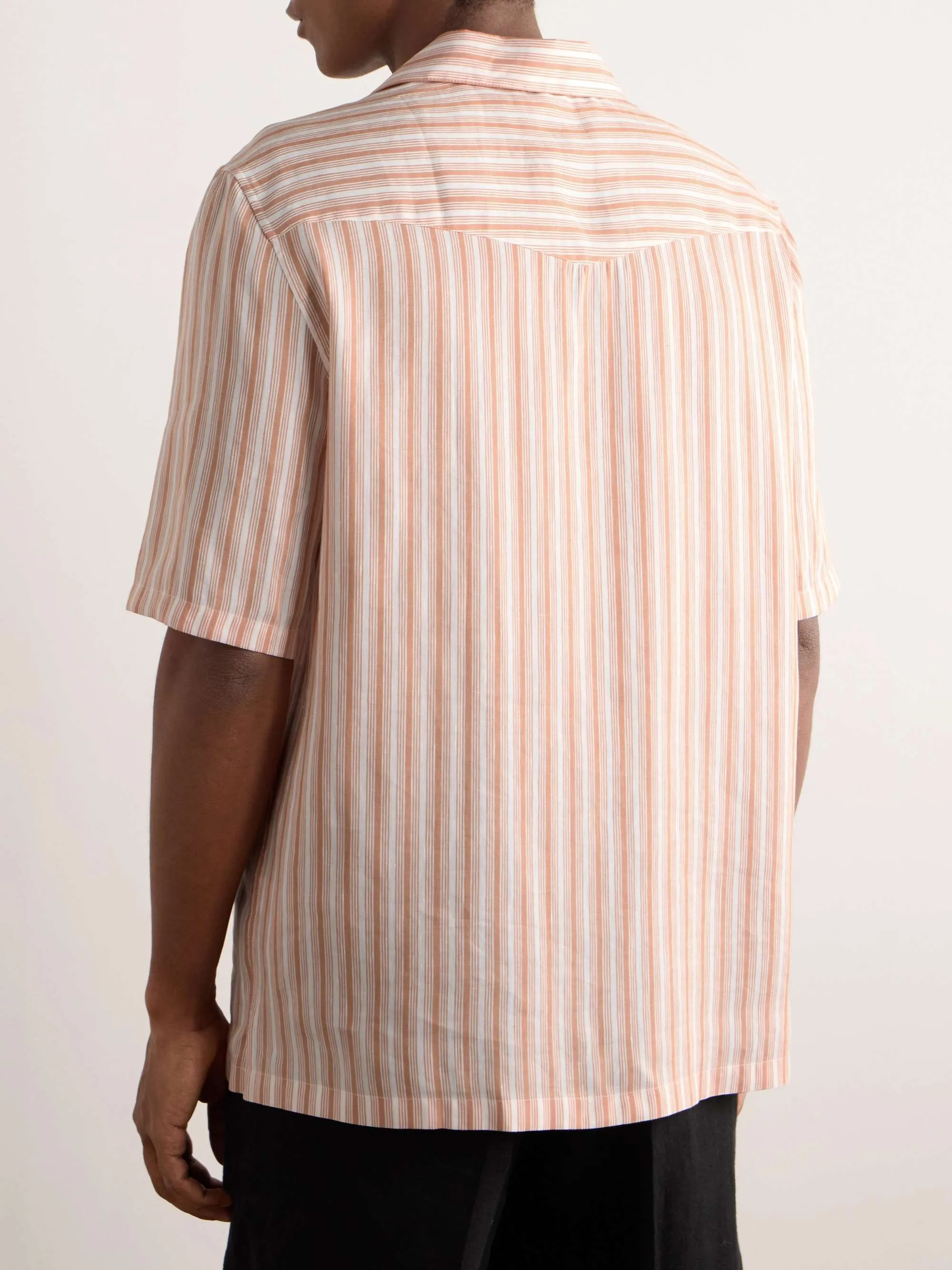 BRUNELLO CUCINELLI  |Button-down Stripes Linen Street Style Short Sleeves Bridal