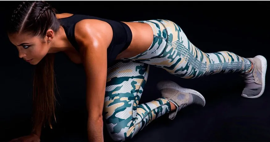 Camouflage Snow - Military Look - Runner - Yoga Pants - Leggings - Fitness - Gym