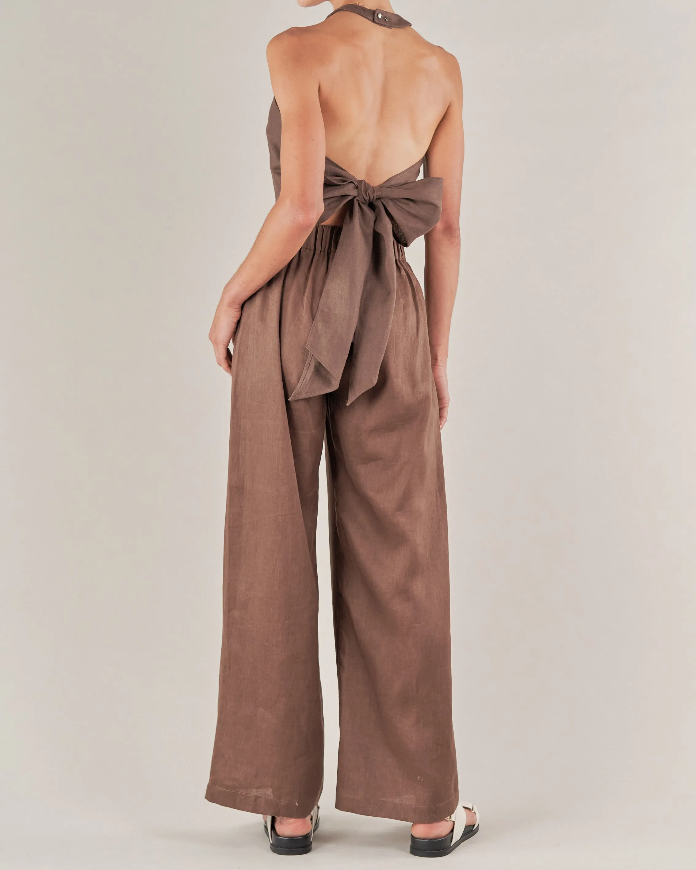 Cancun Linen Pant - Chocolate