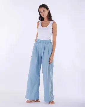 Cancun Linen Pant - Duckegg Blue