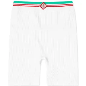 Casablanca Seamless Ribbed Cycling ShortsWhite