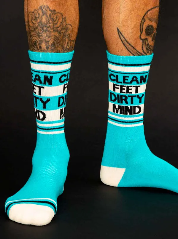 Clean Feet Dirty Mind Ribbed Gym Socks