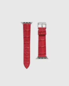 Croc-Embossed Leather Apple Watch Band