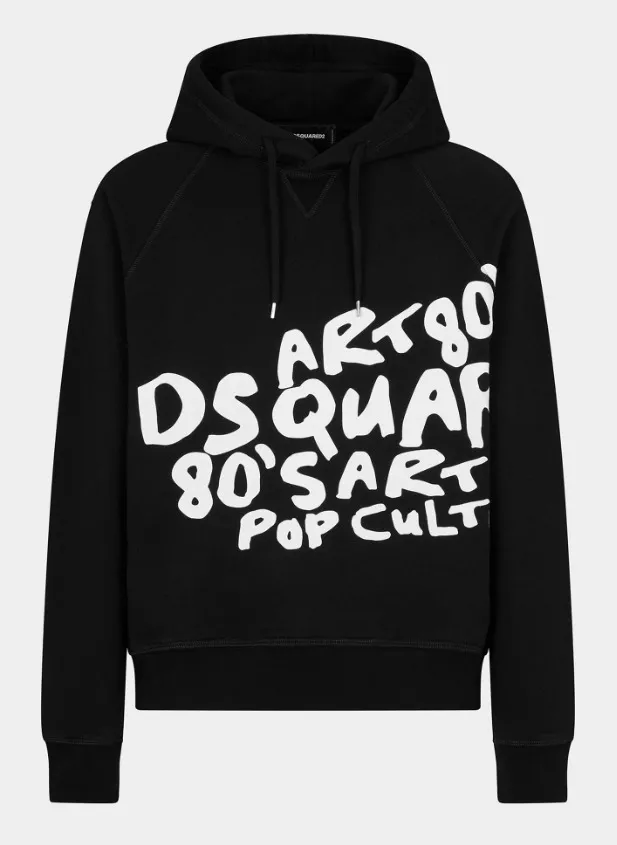 D SQUARED2  |Street Style Long Sleeves Cotton Logo Luxury Hoodies