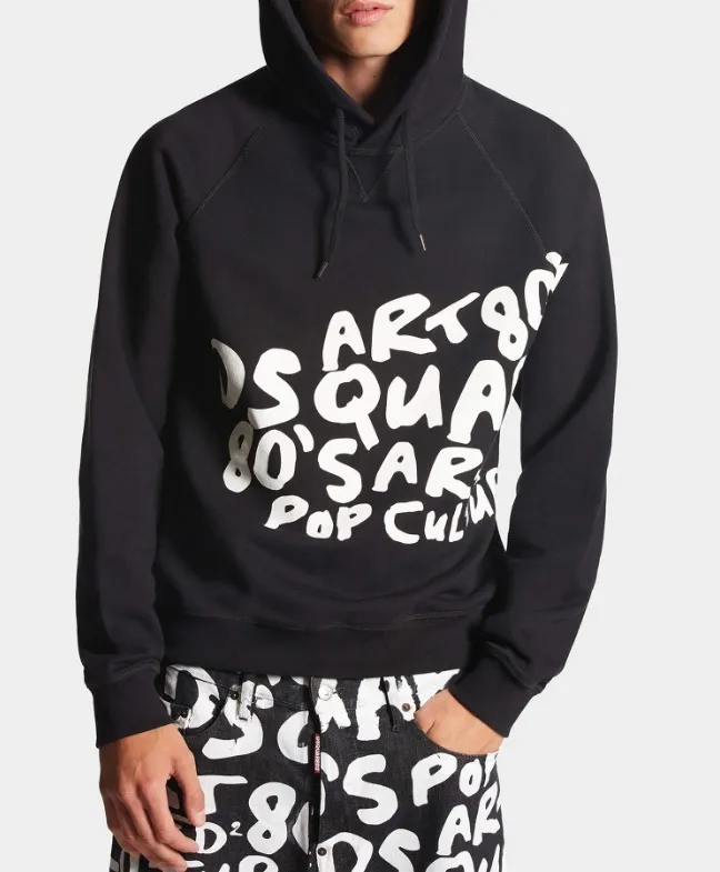 D SQUARED2  |Street Style Long Sleeves Cotton Logo Luxury Hoodies