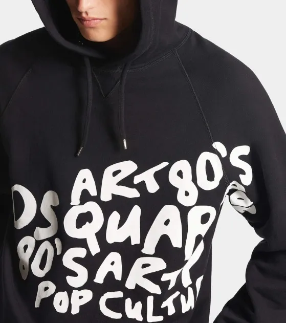 D SQUARED2  |Street Style Long Sleeves Cotton Logo Luxury Hoodies