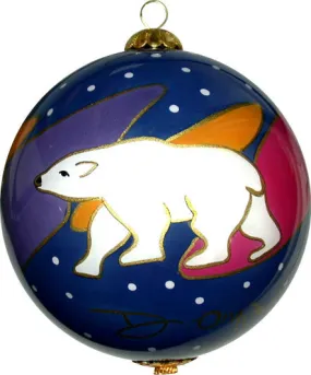 Dawn Oman Snow Bear Glass Ornament