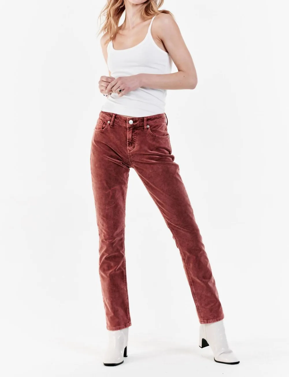 DEAR JOHN DENIM - Blaire High Rise Ankle Slim Straight Corduroy Pants