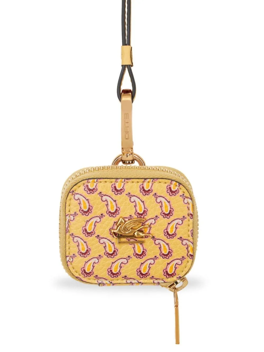 ETRO paisley-print leather AirPods case - Yellow