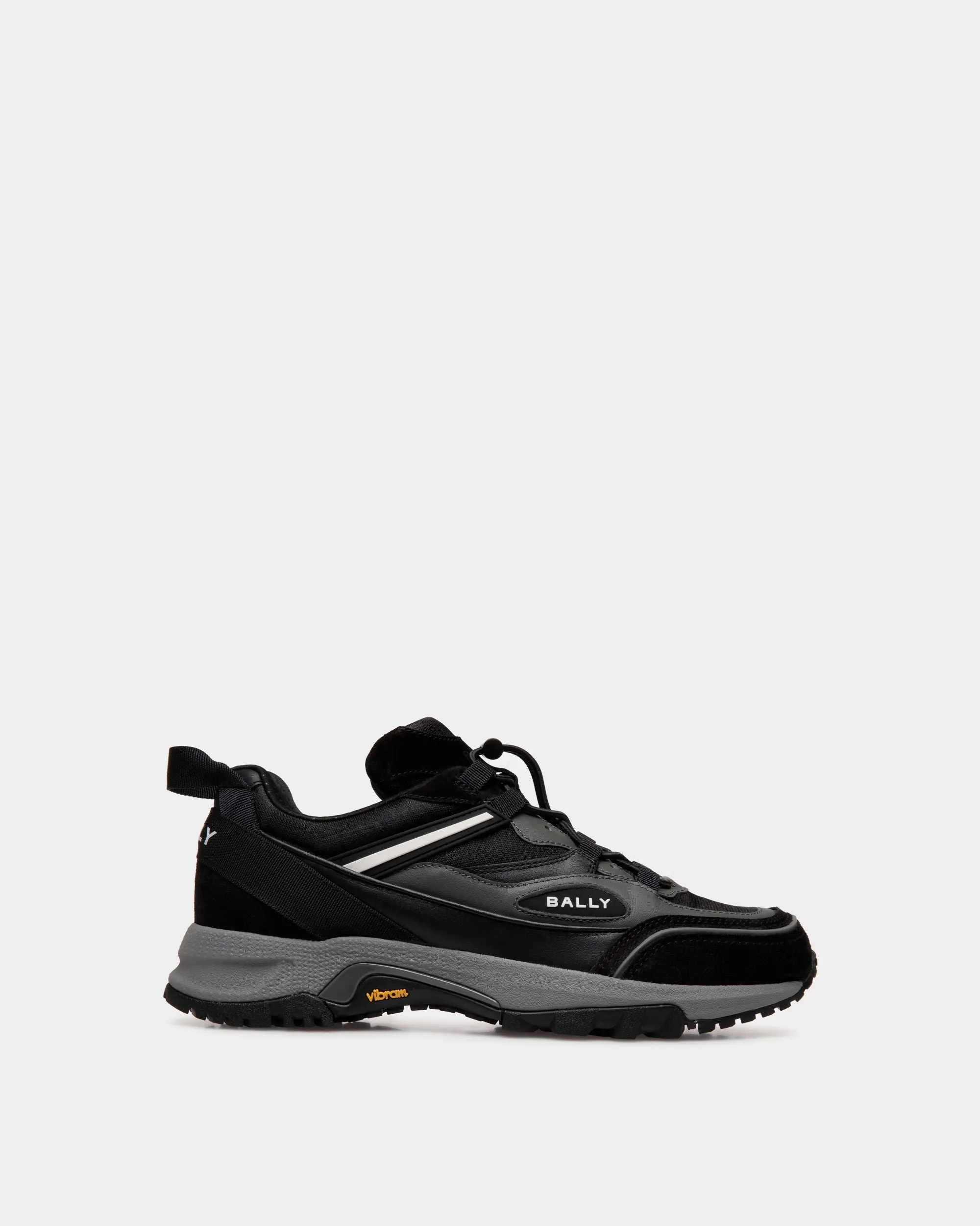 Faster Sneaker In Black Leather and Nylon 