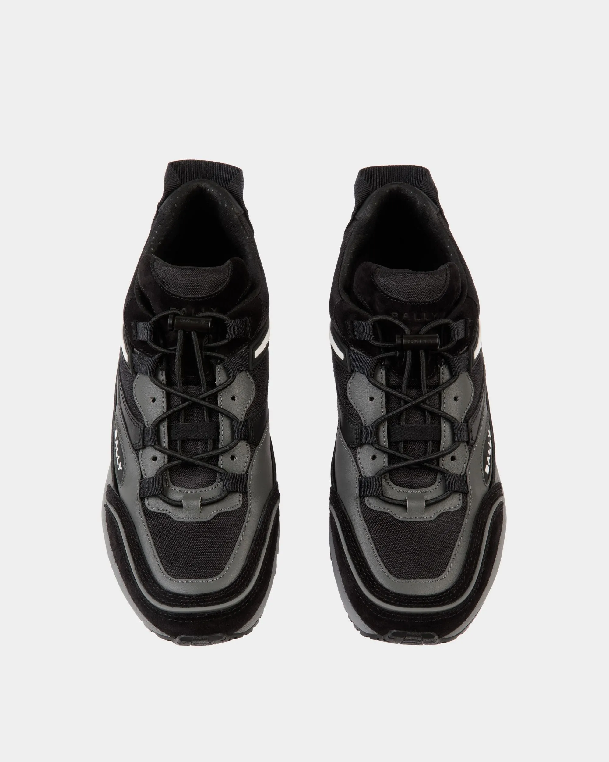 Faster Sneaker In Black Leather and Nylon 