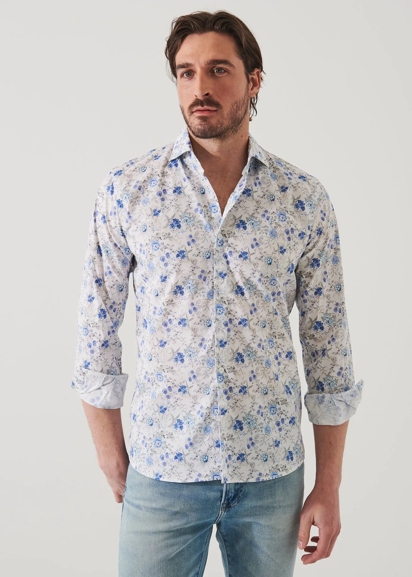 FLORAL LONG SLEEVE COTTON SHIRT