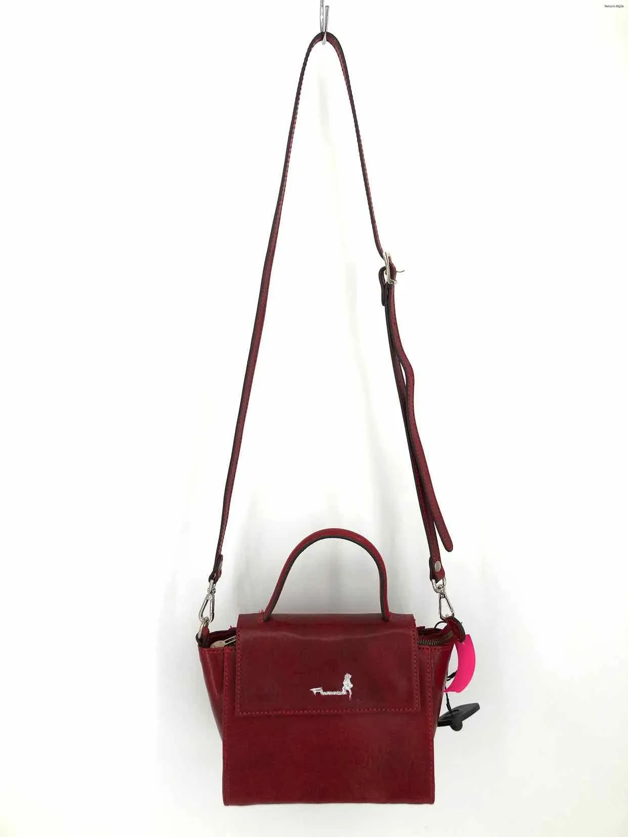 FLORENCIA Red Leather Pre Loved Satchel Purse