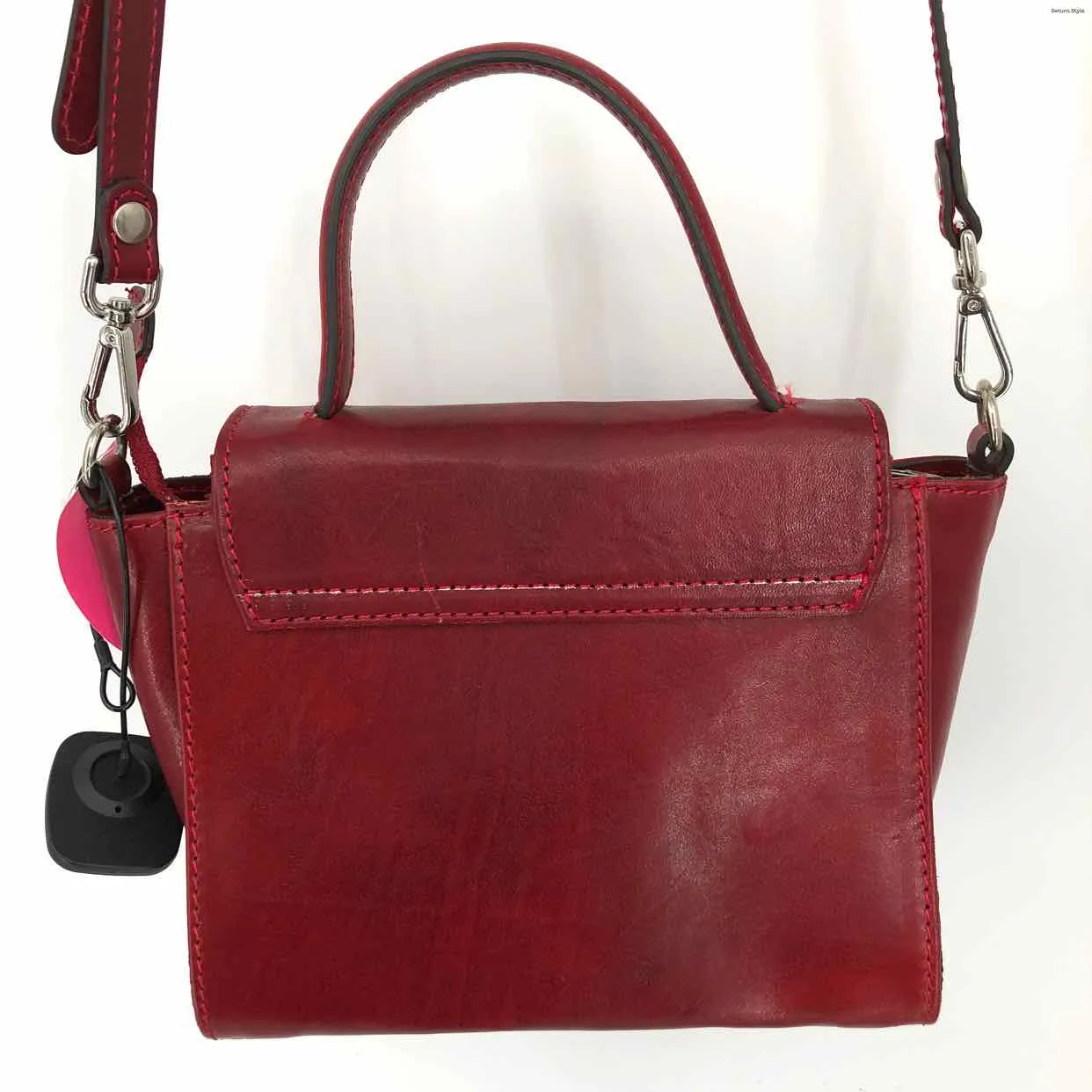 FLORENCIA Red Leather Pre Loved Satchel Purse