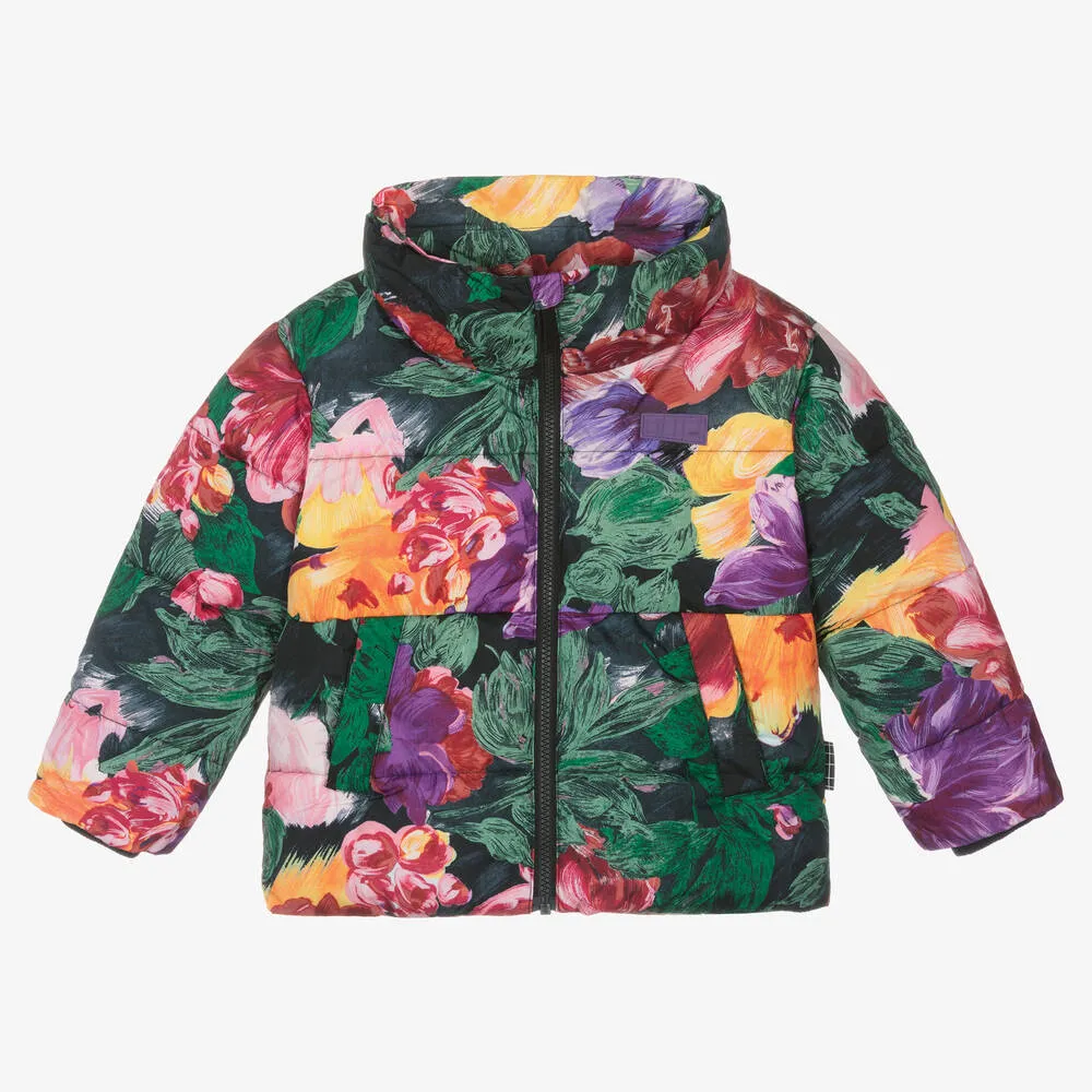 Girls Floral Puffer Jacket