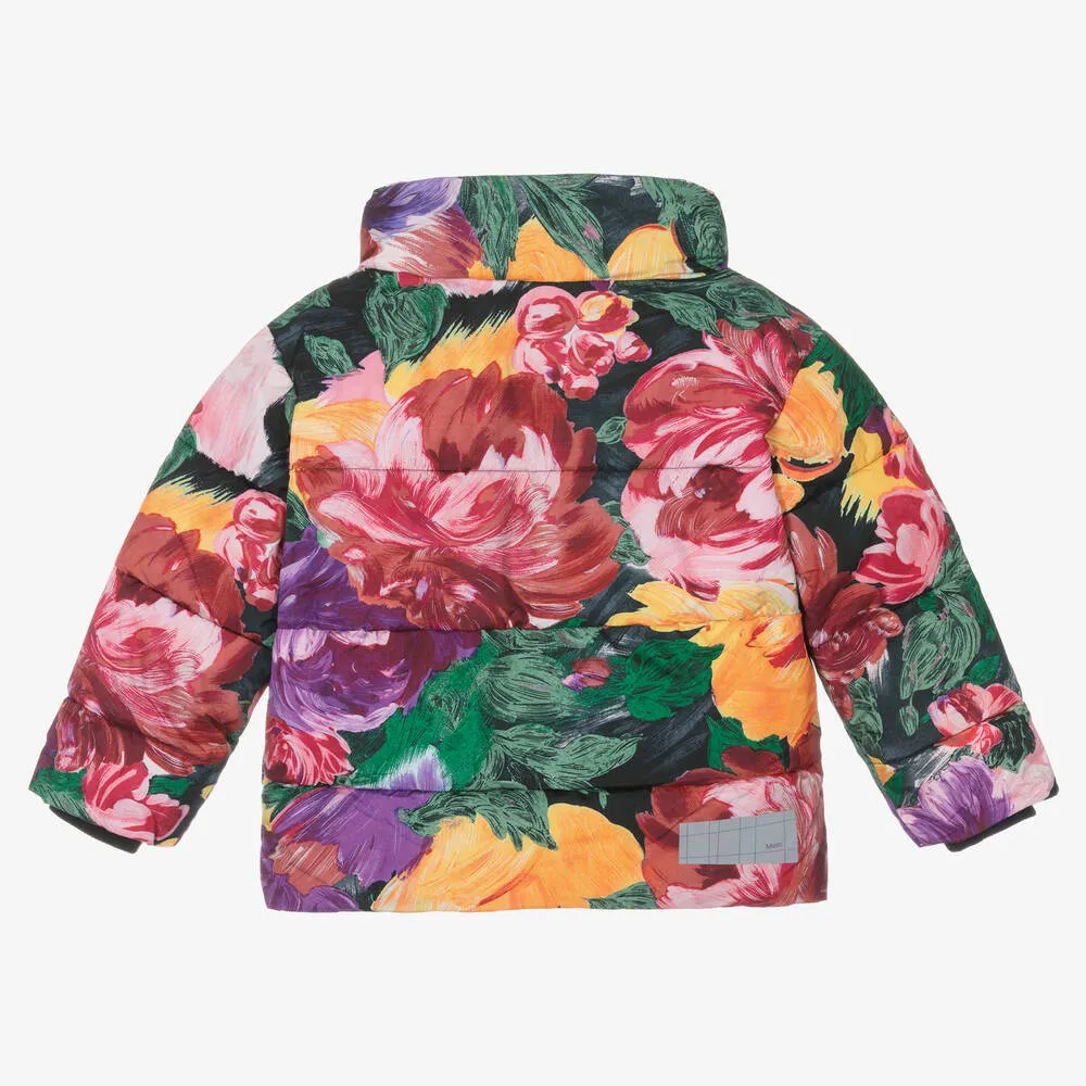 Girls Floral Puffer Jacket