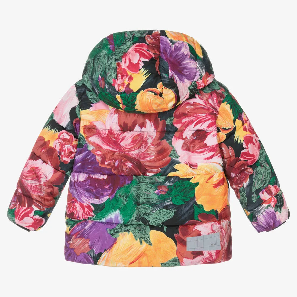 Girls Floral Puffer Jacket